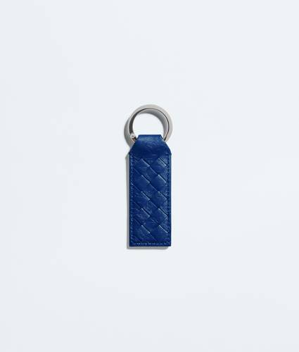 Men's Woven Mycelium Key Ring in Blue royal Bottega Veneta Italy EN - Image 2
