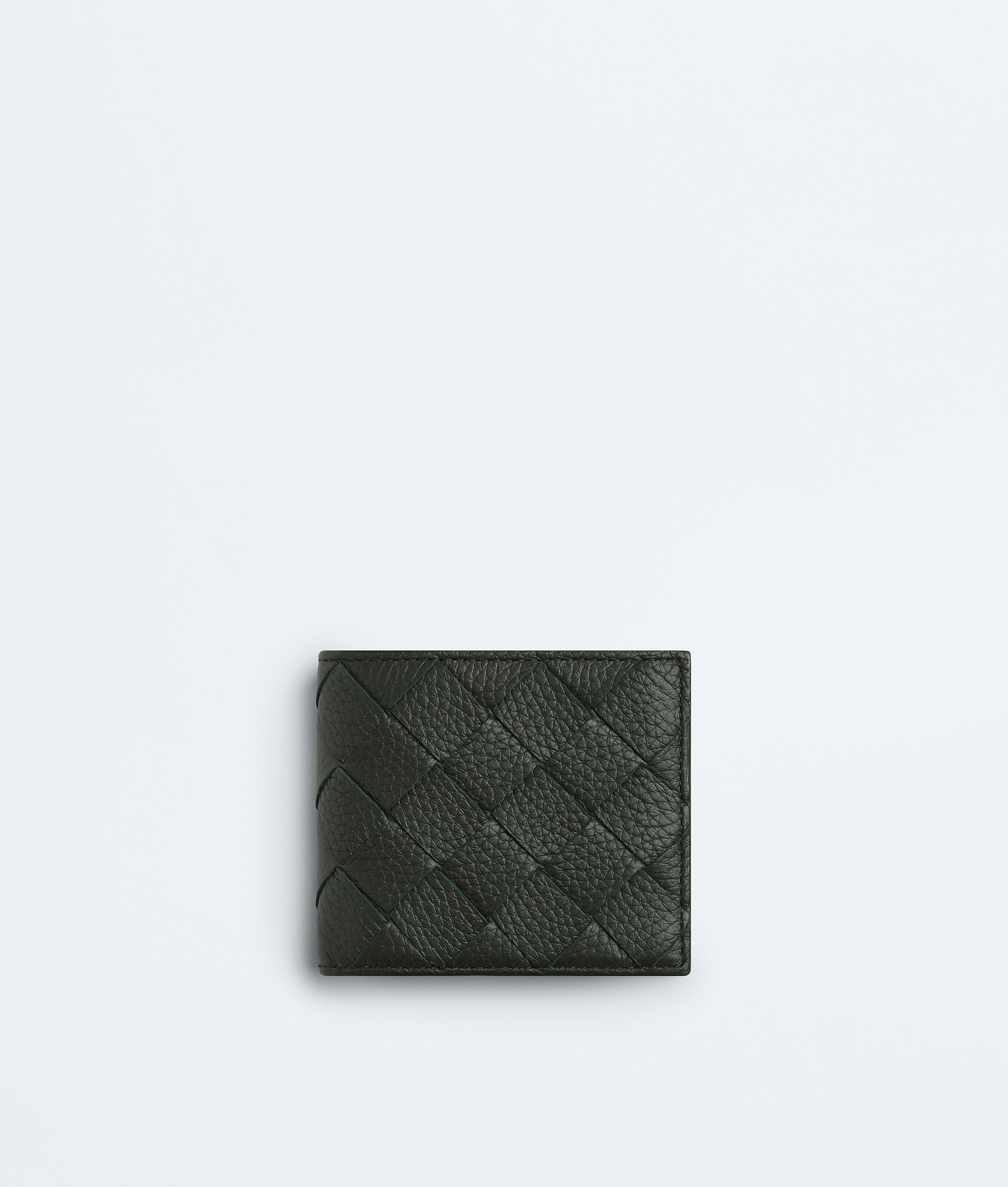 Bottega Veneta Intrecciato Bi-Fold Wallet With Coin Purse-Green - Man