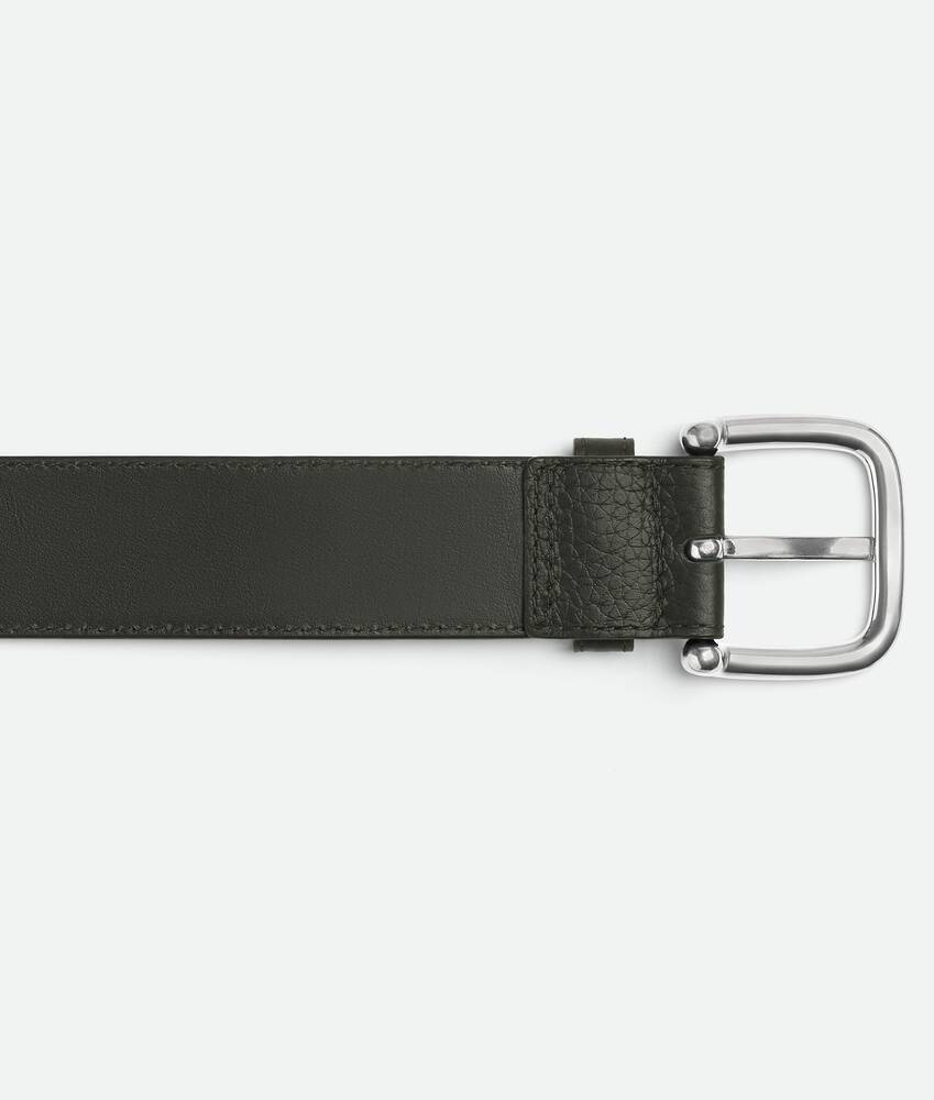Men's Intrecciato Taurillon Belt in Dark green Bottega Veneta Italy EN - Image 5