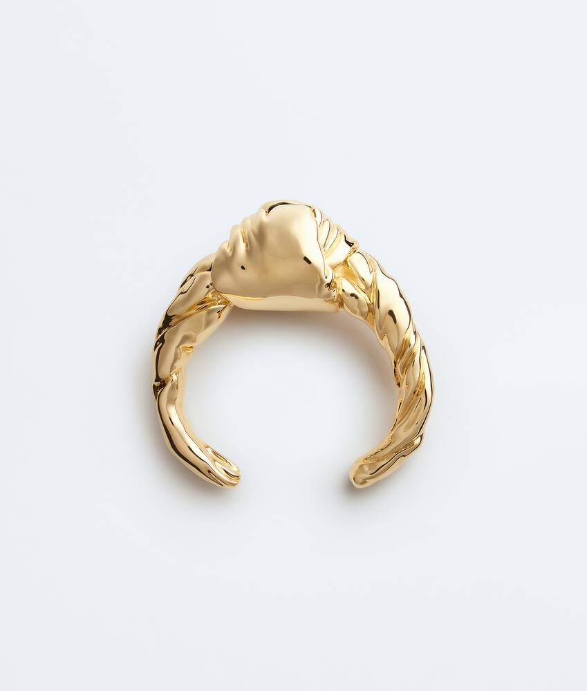 Women's Large Knot Cuff Bracelet in Yellow gold Bottega Veneta Croatia EN - Image 3