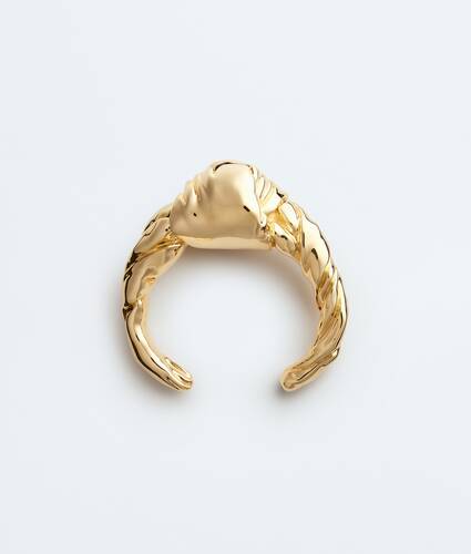Women's Large Knot Cuff Bracelet in Yellow gold Bottega Veneta Bulgaria EN - Image 3