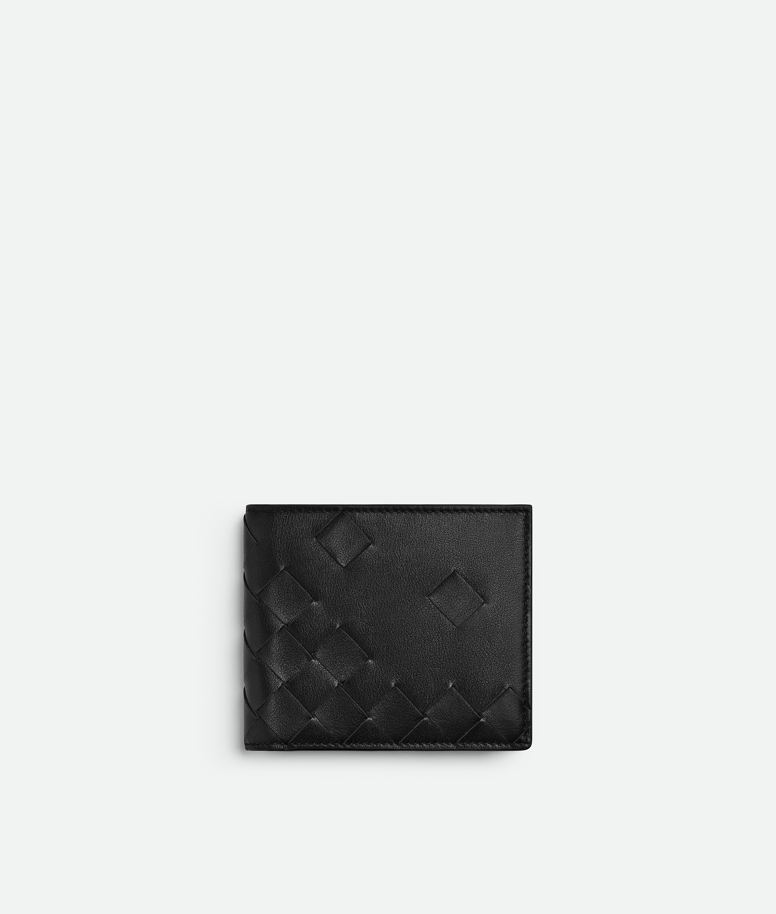 Men's Intrecciato Bi-Fold Wallet in Black | Bottega Veneta US