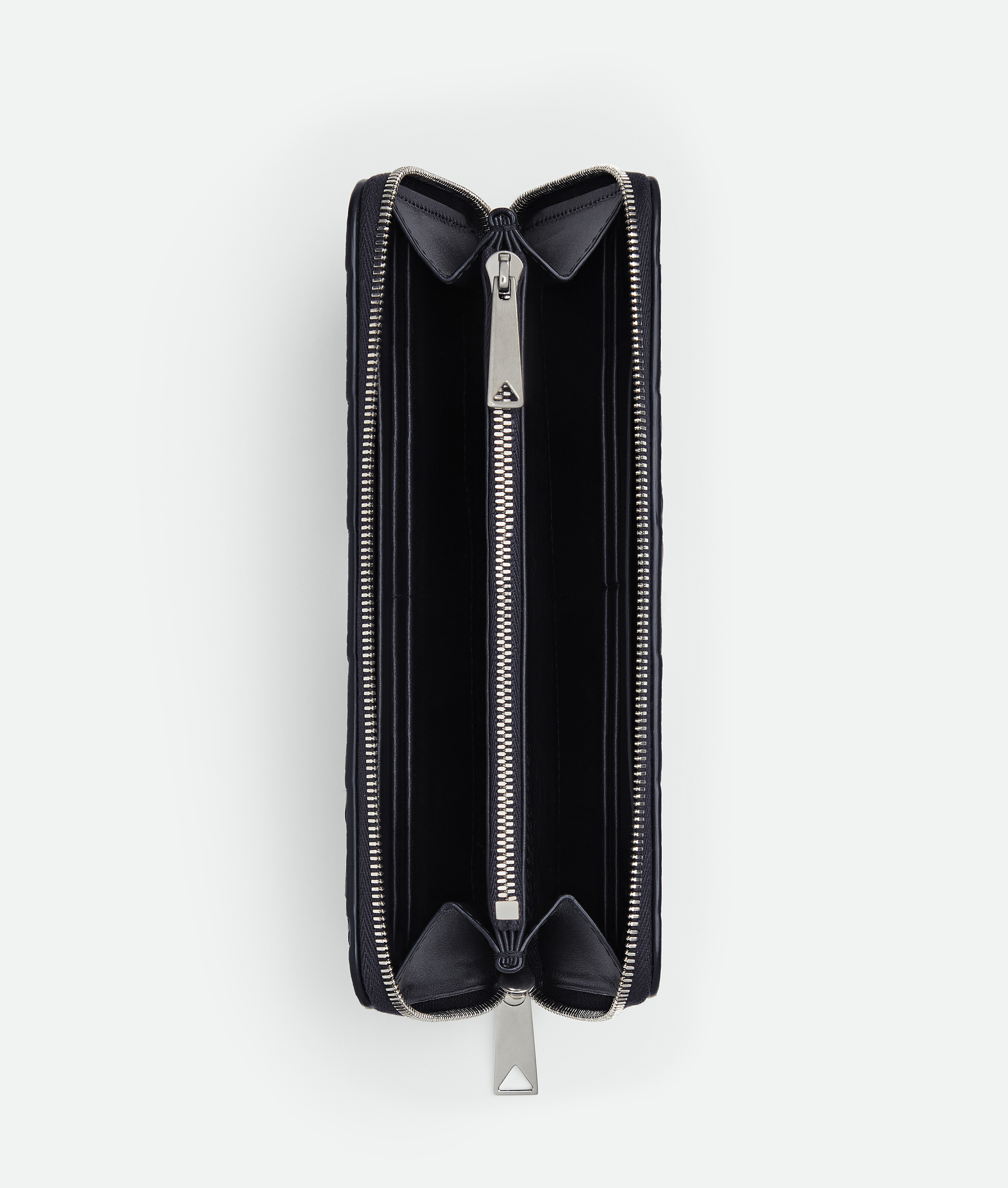 Bottega Veneta Intrecciato Zip Around Wallet In Black