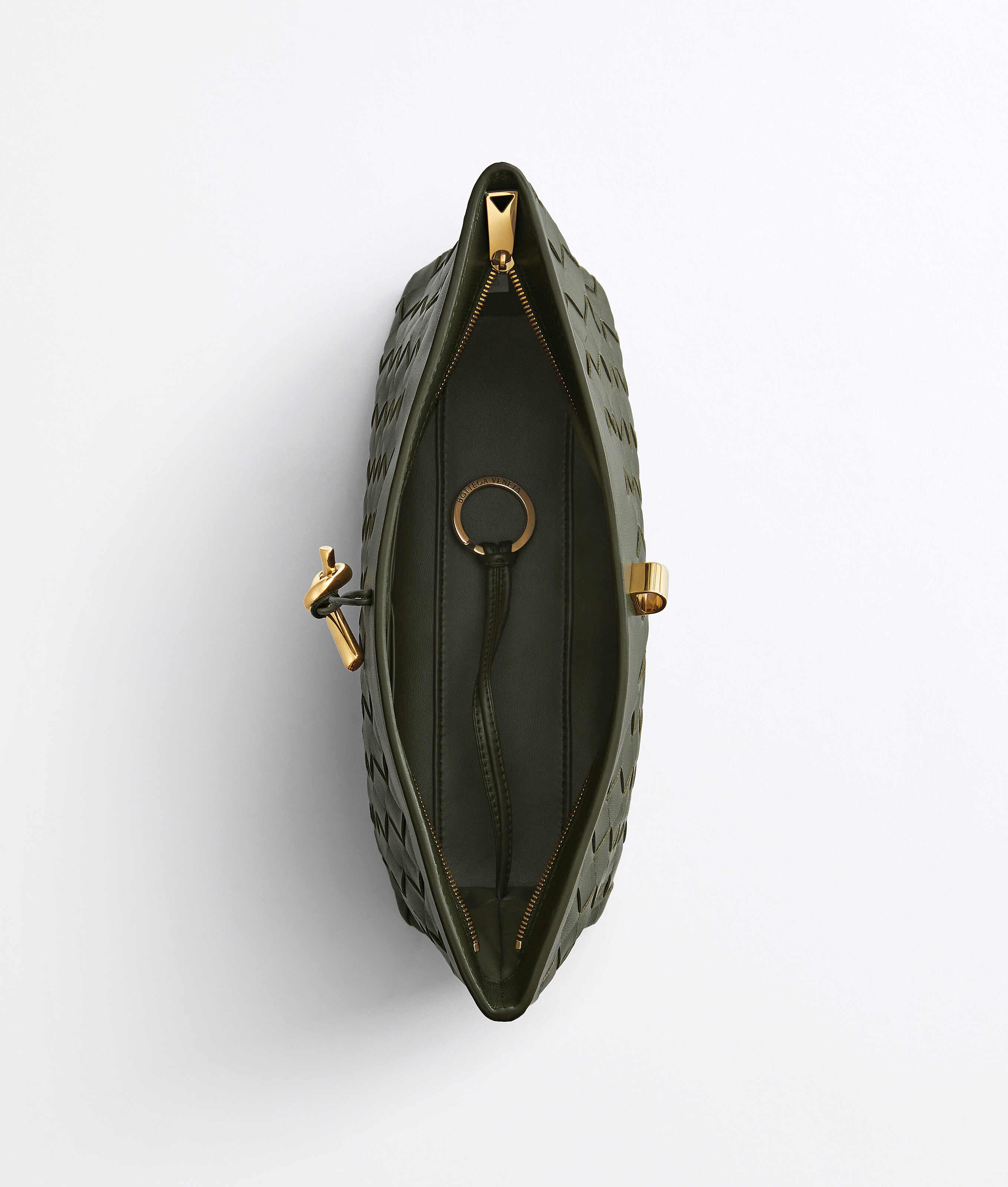 Women's Andiamo Boat Pouch in Bark green Bottega Veneta Malta EN - Image 4