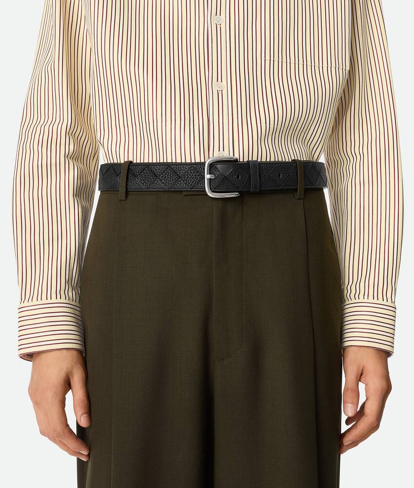 Men's Intrecciato Taurillon Belt in Black Bottega Veneta United States EN - Image 2