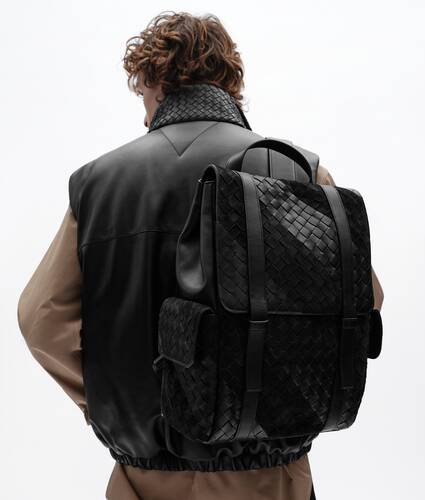 Men's Intrecciato Back to School Backpack in Black Bottega Veneta Norway EN - Image 2