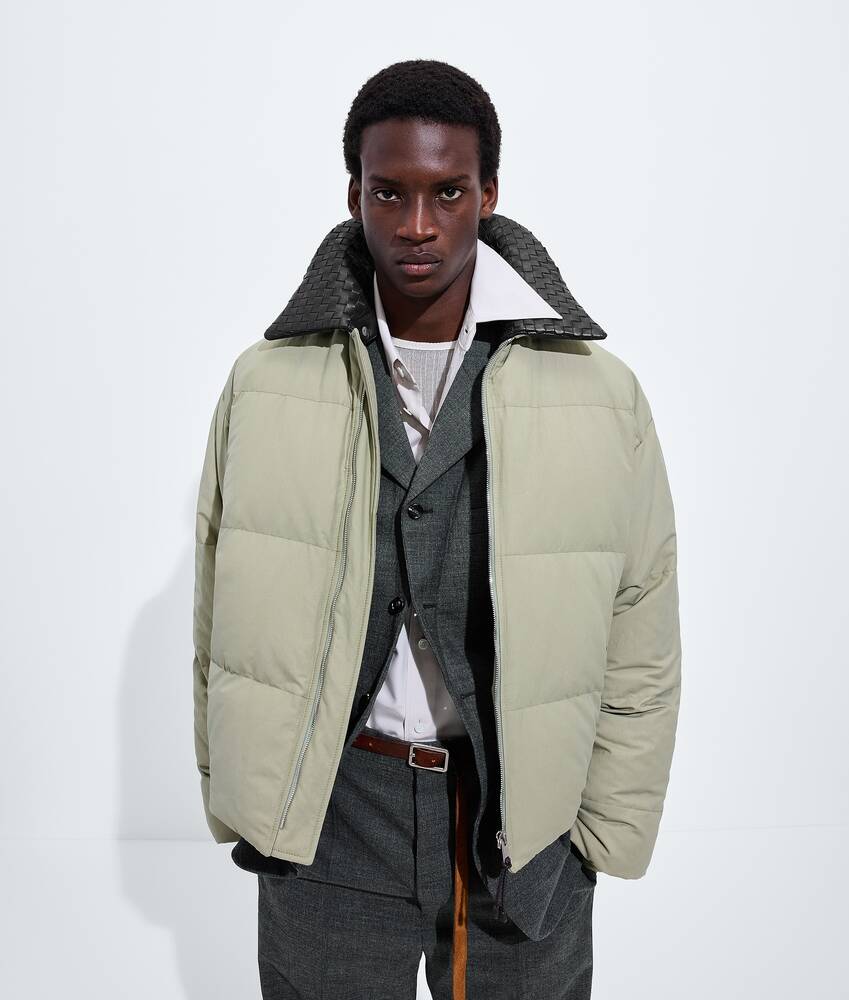 Men's Cotton and Nylon Twill Puffer Jacket in Tarragon Bottega Veneta Canada EN - Image 4