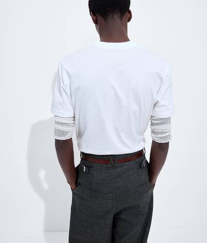 Men's Cotton Jersey T-Shirt in White Bottega Veneta United States EN - Image 3