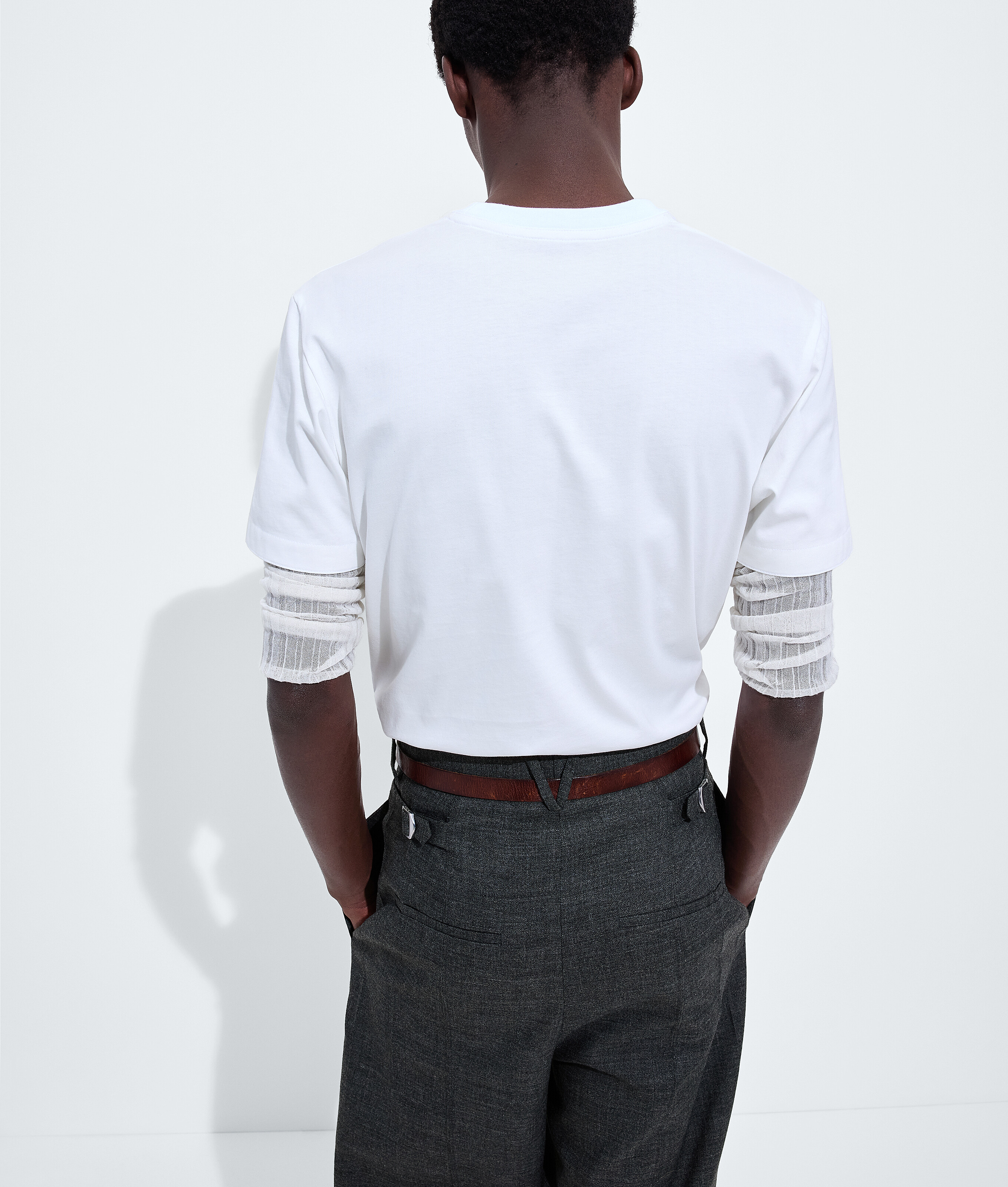 Men's Cotton Jersey T-Shirt in White Bottega Veneta Luxembourg EN - Image 3