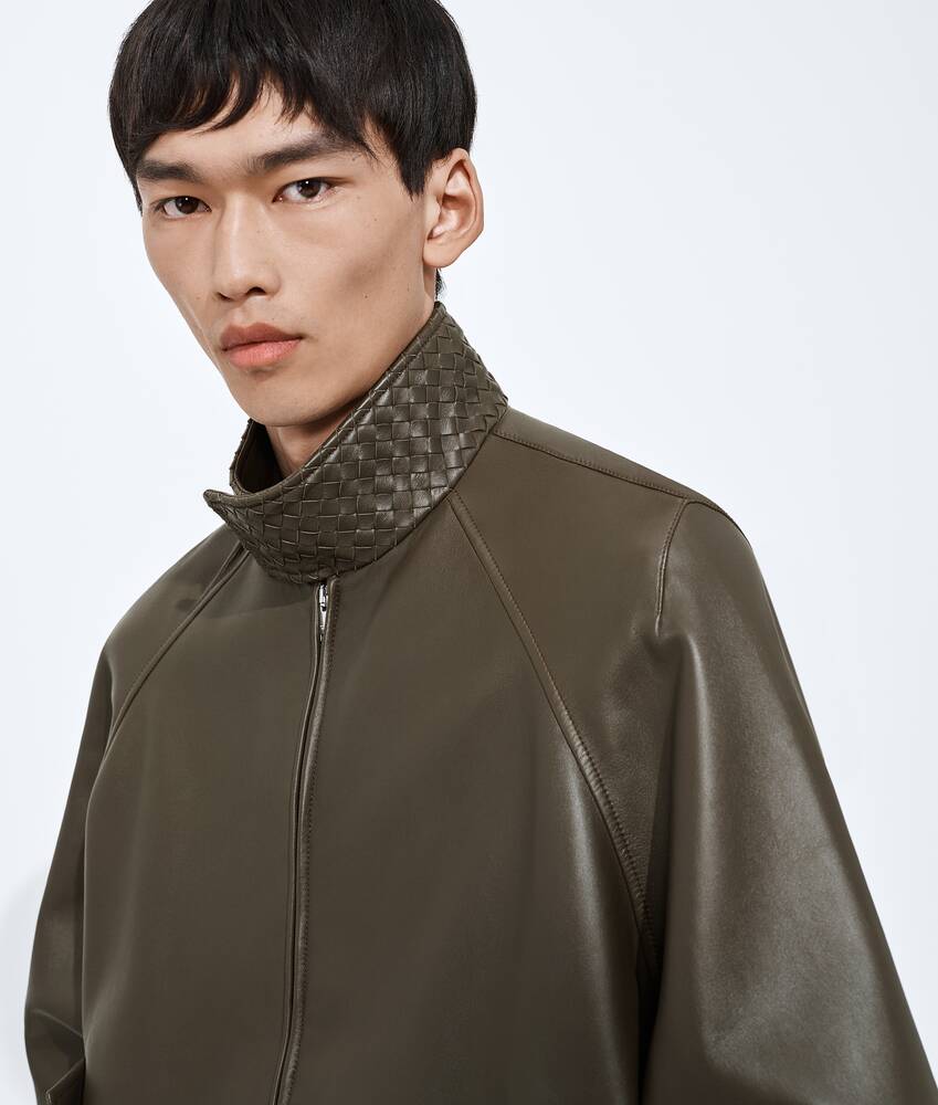 Men's  Leather Blouson in Wader green Bottega Veneta Belgium EN - Image 5