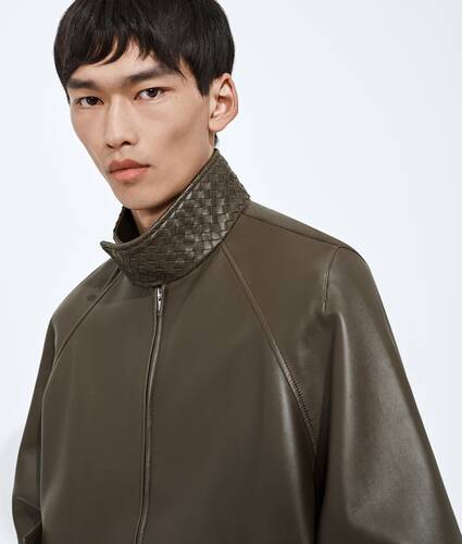 Men's  Leather Blouson in Wader green Bottega Veneta Latvia EN - Image 5