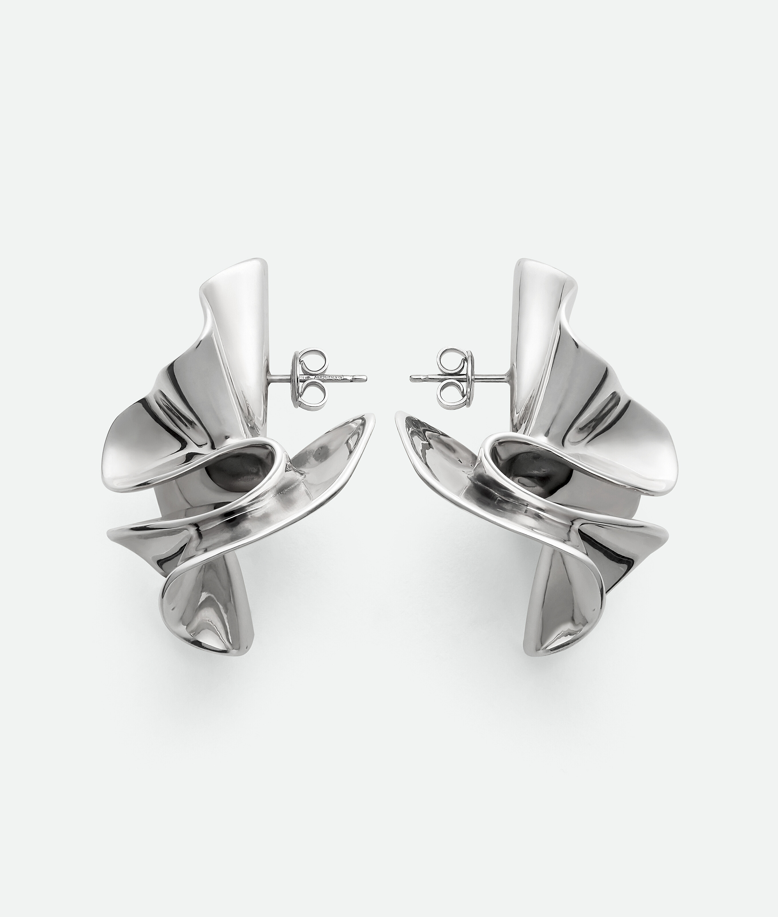 Bottega Veneta Boucles D'oreilles Anemone Grand Format In Silver