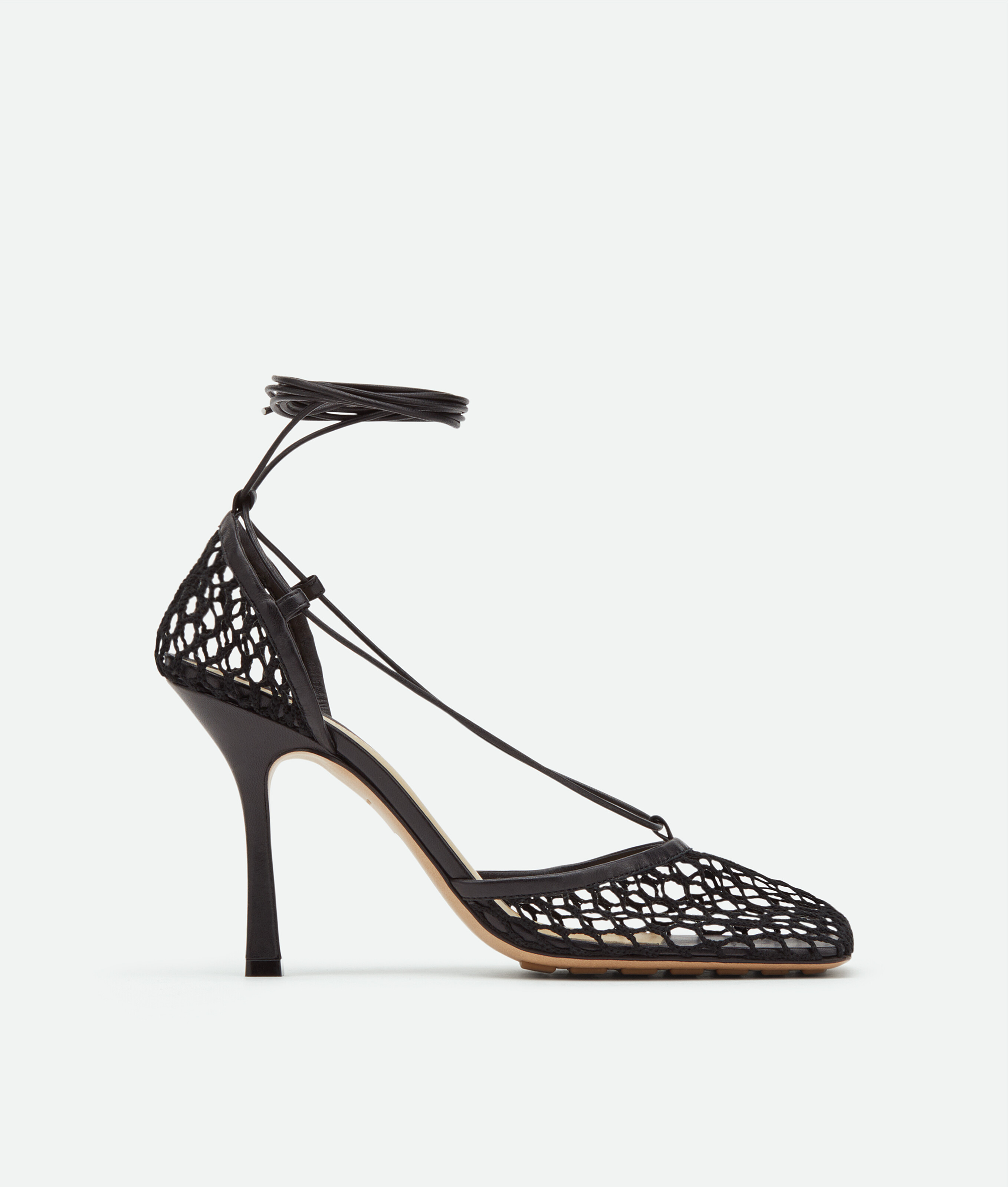 Bottega Veneta Sandalia Con Cordones Stretch-Negro - Woman - 36_5