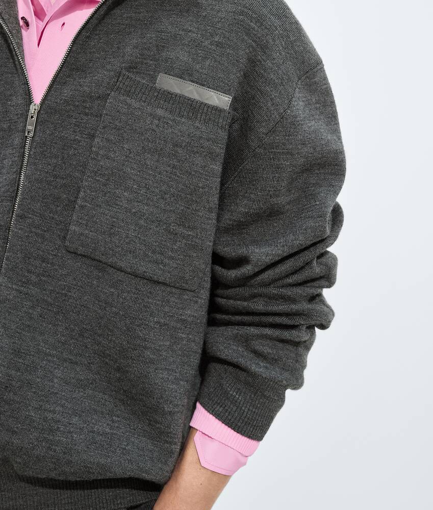 Men's Wool and Cashmere Hoodie in Dark slate melange Bottega Veneta Greece EN - Image 4