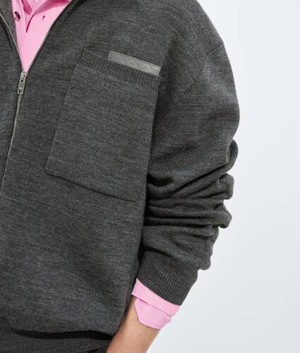 Men's Wool and Cashmere Hoodie in Dark slate melange Bottega Veneta Greece EN - Image 4