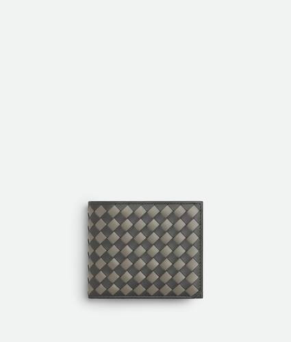 Men's Intrecciato Piccolo Bi-Fold Wallet With Coin Purse in Lapilli/drizzle Bottega Veneta Japan EN - Image 1