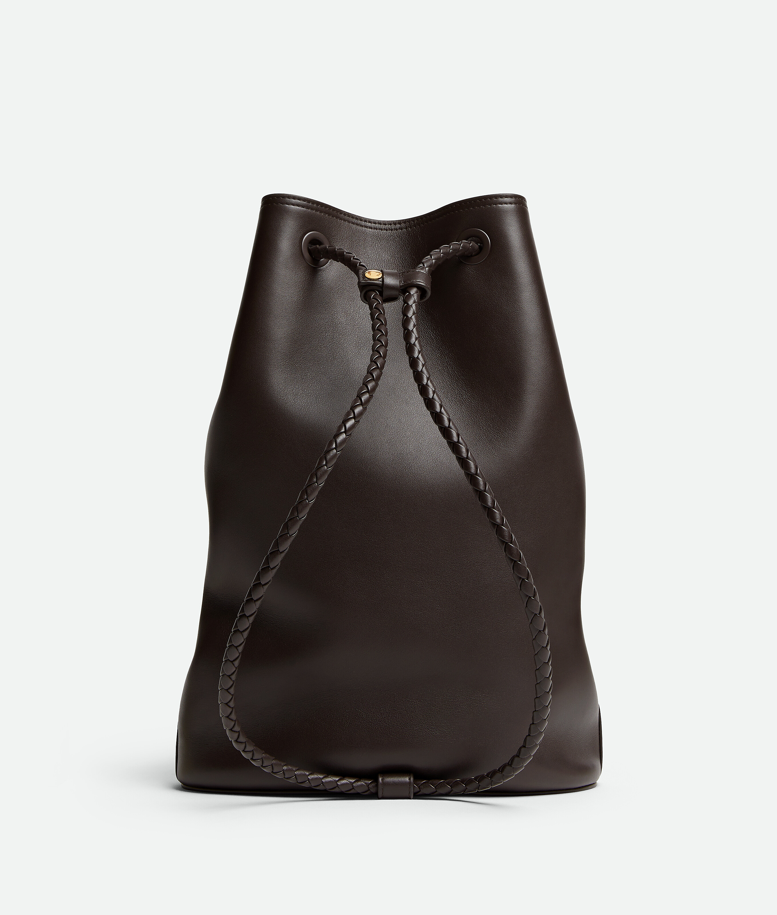 Bottega Veneta Leather Andiamo Backpack In Brown