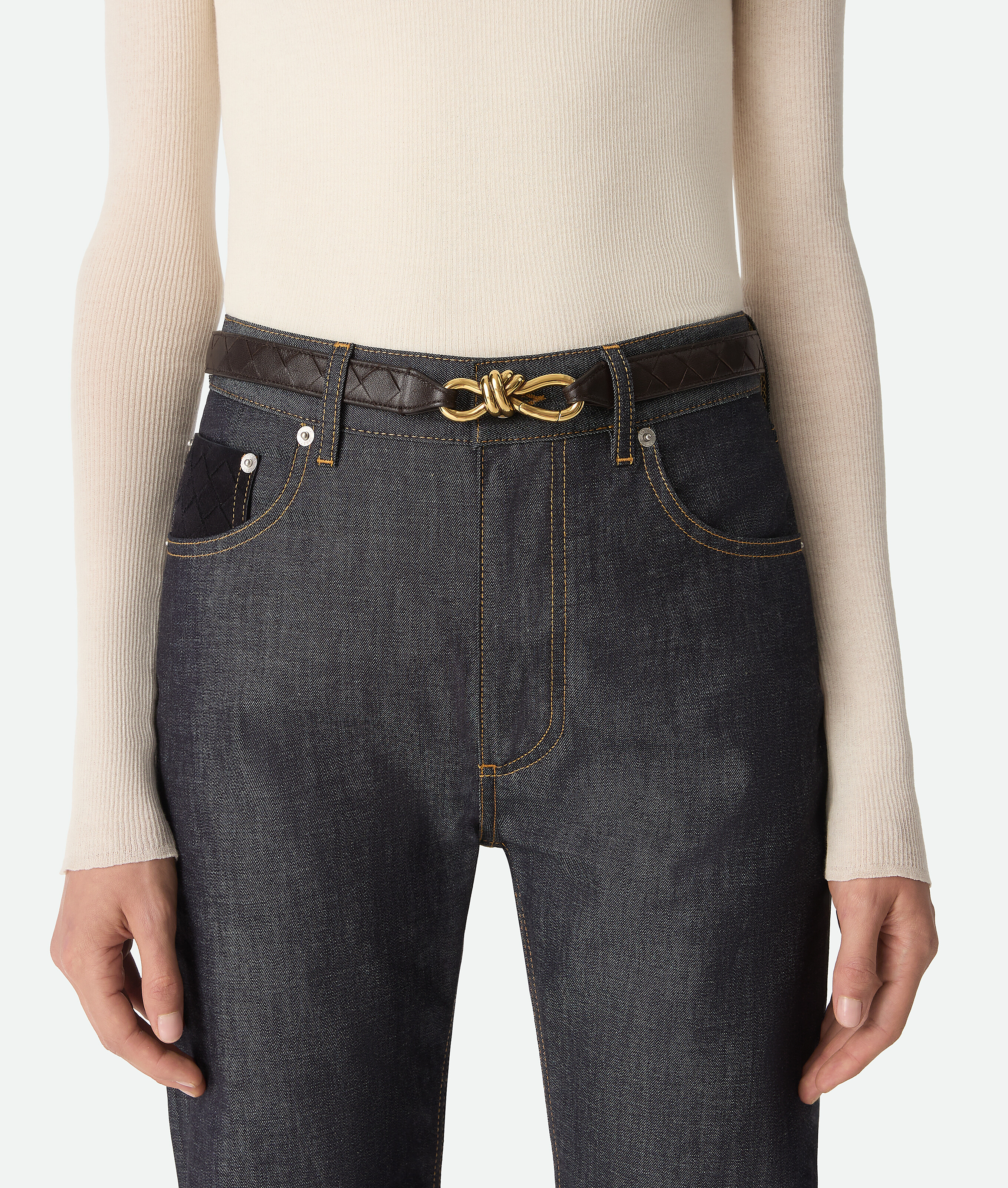Women's Andiamo Belt in Fondant Bottega Veneta Zimbabwe EN - Image 2