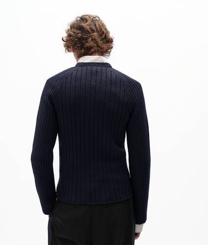 Men's Merino Wool Rib Knit Sweater in Midnight blue Bottega Veneta United States EN - Image 3