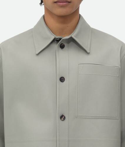 Men's Bonded Leather Shirt in Seal Bottega Veneta Portugal EN - Image 4