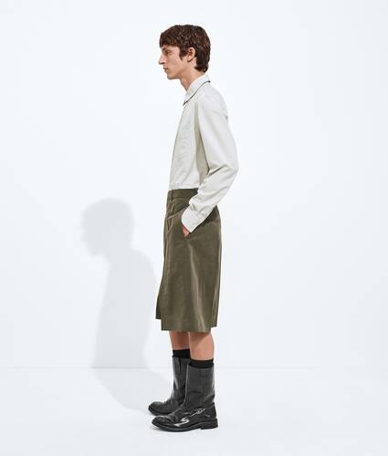 Cotton and Silk Crinkled Shorts