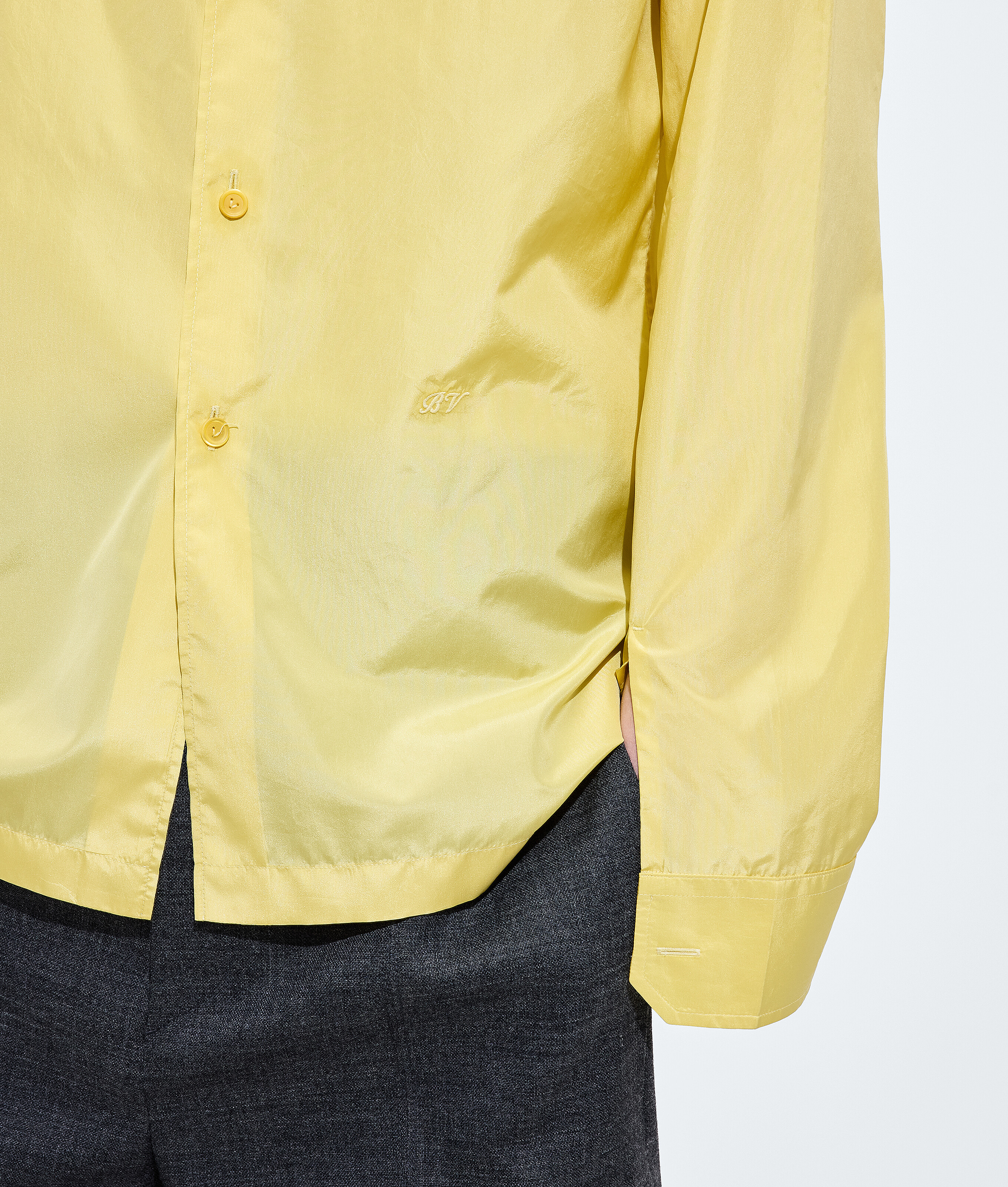 Men's Silk Taffeta Shirt in Light dandelion Bottega Veneta Finland EN - Image 5