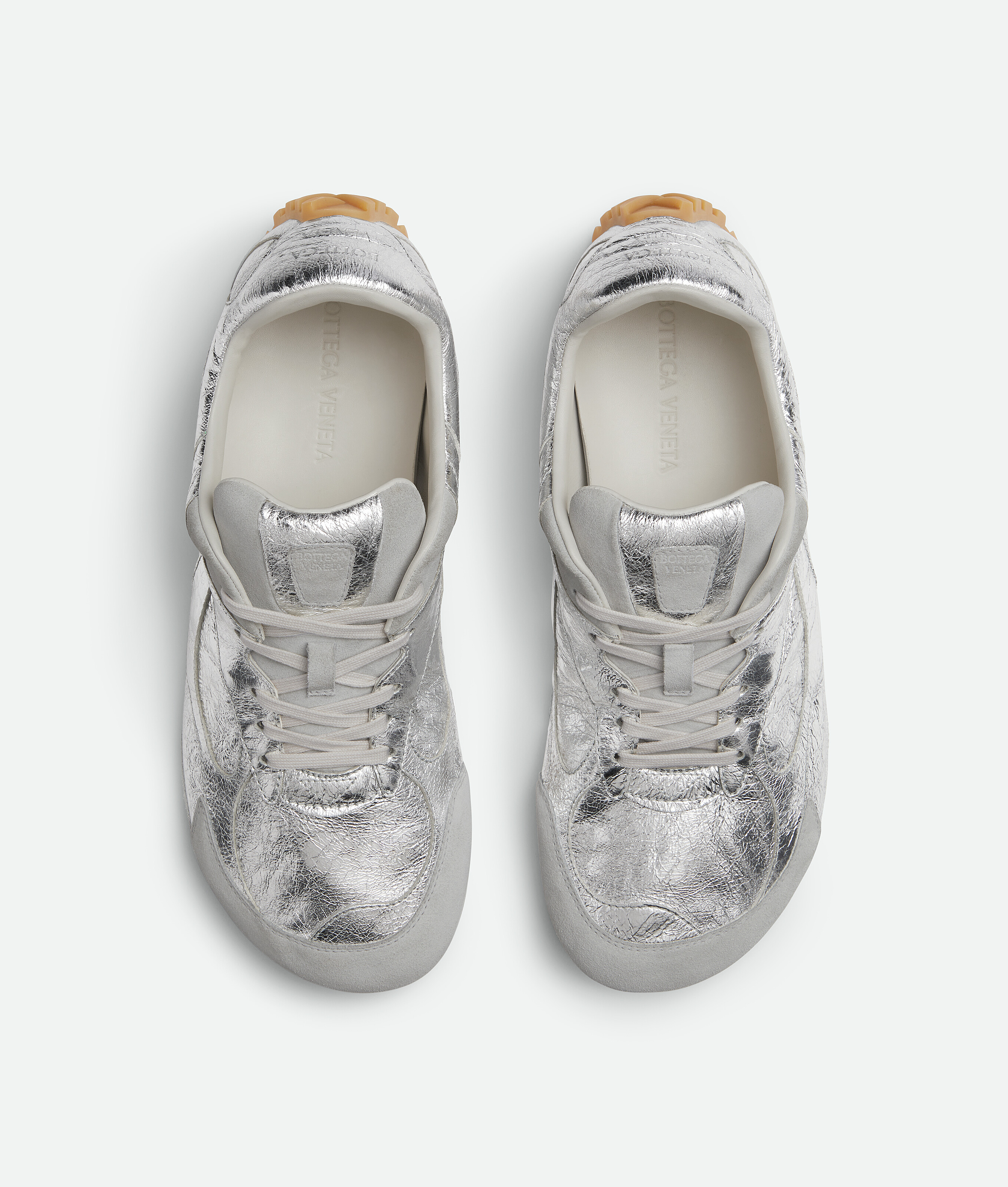 Bottega Veneta Orbit Flash Metallic Leather Sneakers In Multi