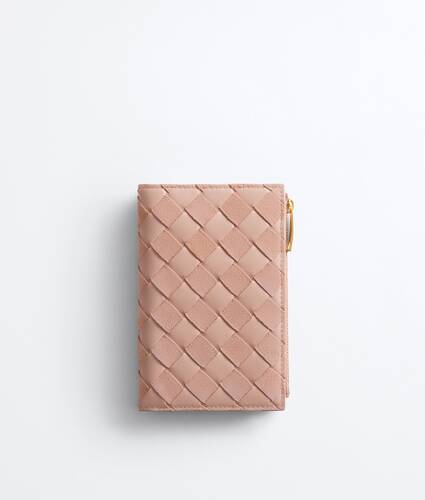 Portefeuille &agrave; deux volets Intrecciato moyen format pour Femme en Terra pink Bottega Veneta Luxembourg FR - Image 1