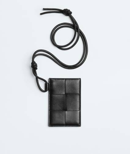 Women's Cassette Badge Holder in Black Bottega Veneta Romania EN - Image 1