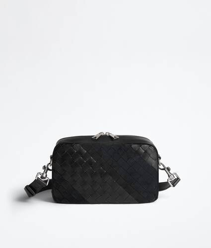 Men's Small Intrecciato Camera Bag in Black Bottega Veneta Greece EN - Image 1