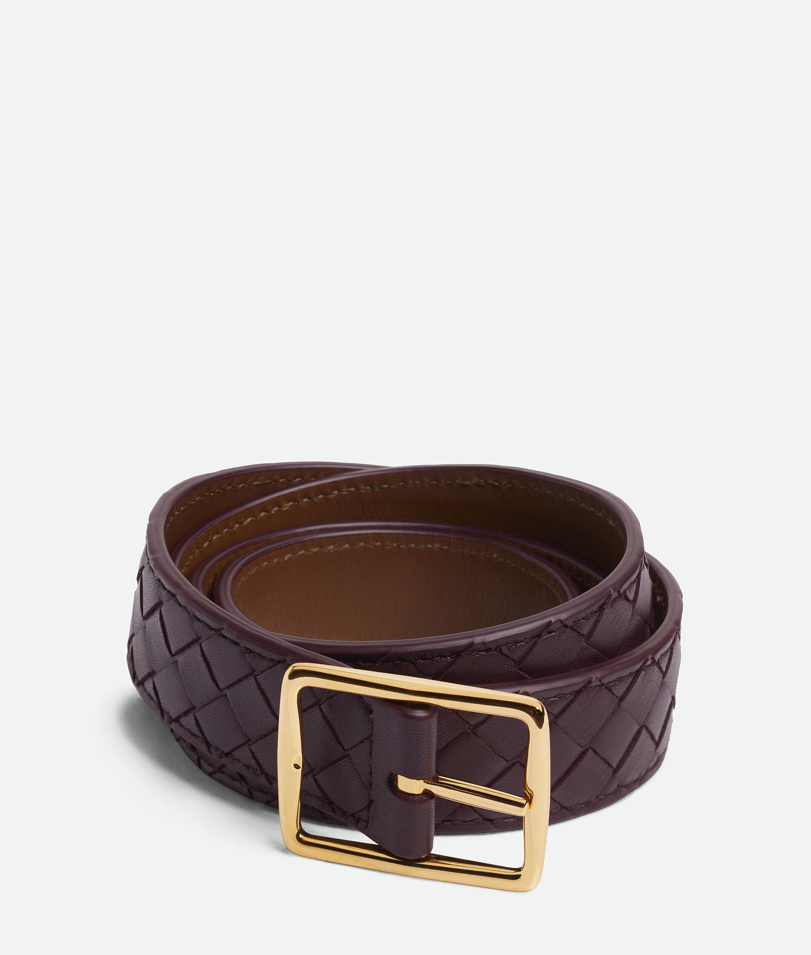Bottega Veneta Reverso Belt In Brown