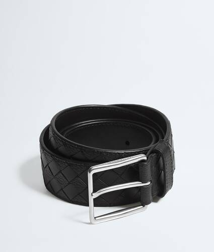 Men's Intrecciato Taurillon Belt in Black Bottega Veneta Lithuania EN - Image 1