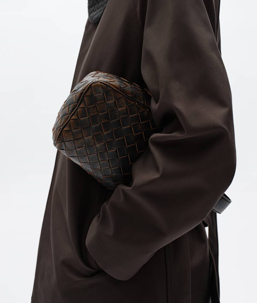 Men's Intrecciato Travel Pouch in Black/brown Bottega Veneta Japan EN - Image 2