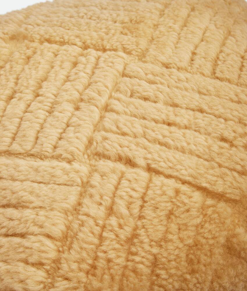 Intreccio Pattern Shearling Cushion in Butter Bottega Veneta Italy EN - Image 3