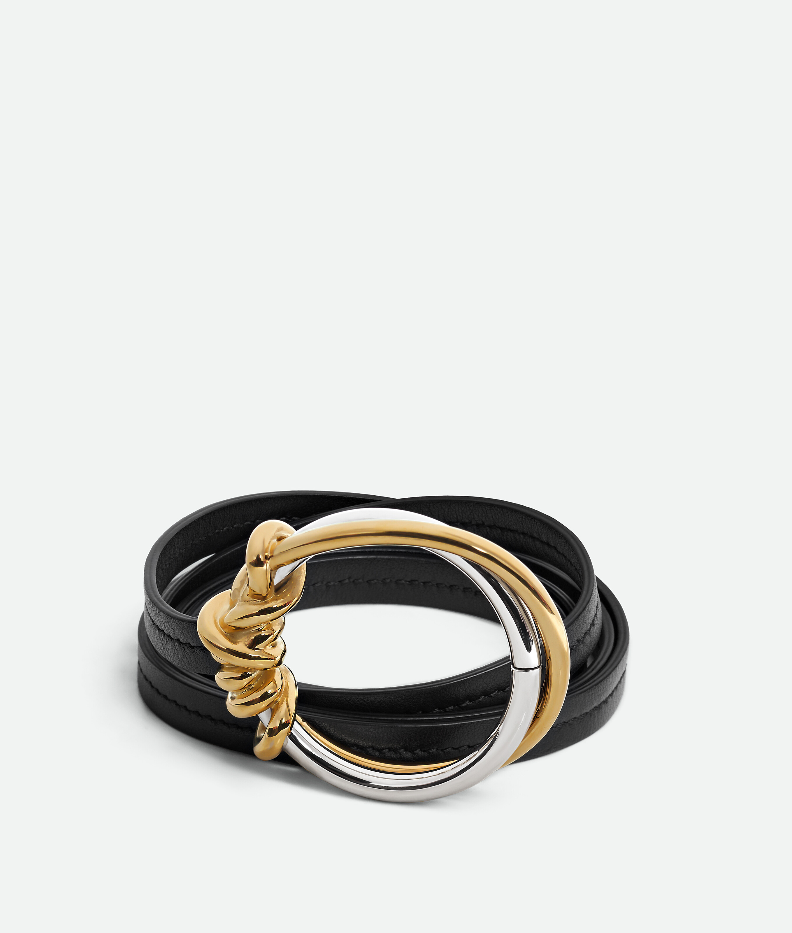 BOTTEGA VENETA ボッテガヴェネタ　ダブルリングベルト ノット リング ベルト のために ウィメンズ で ブラック | Bottega
