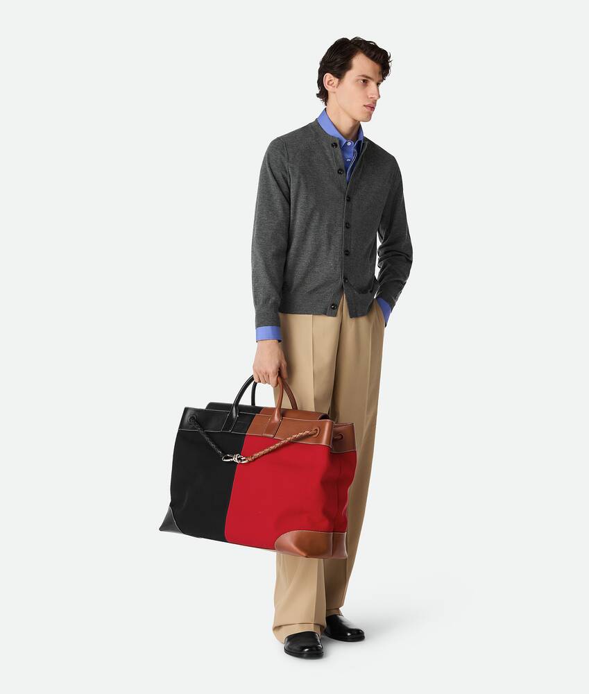 Men's Large Andiamo Voyager in Black/scarlet/light wood Bottega Veneta France EN - Image 2