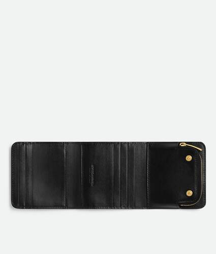 Women's Intrecciato Tri-Fold Wallet in Black Bottega Veneta Thailand EN - Image 2