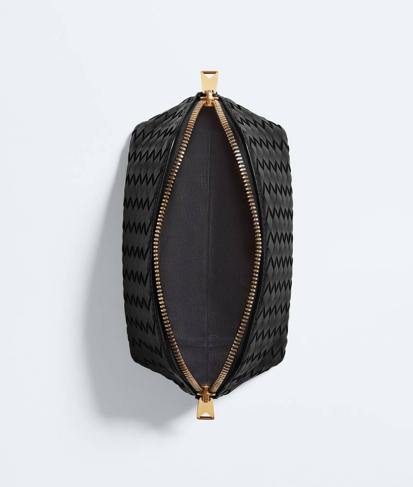 Small Cosmetic Pouch in Black Bottega Veneta Italy EN - Image 2