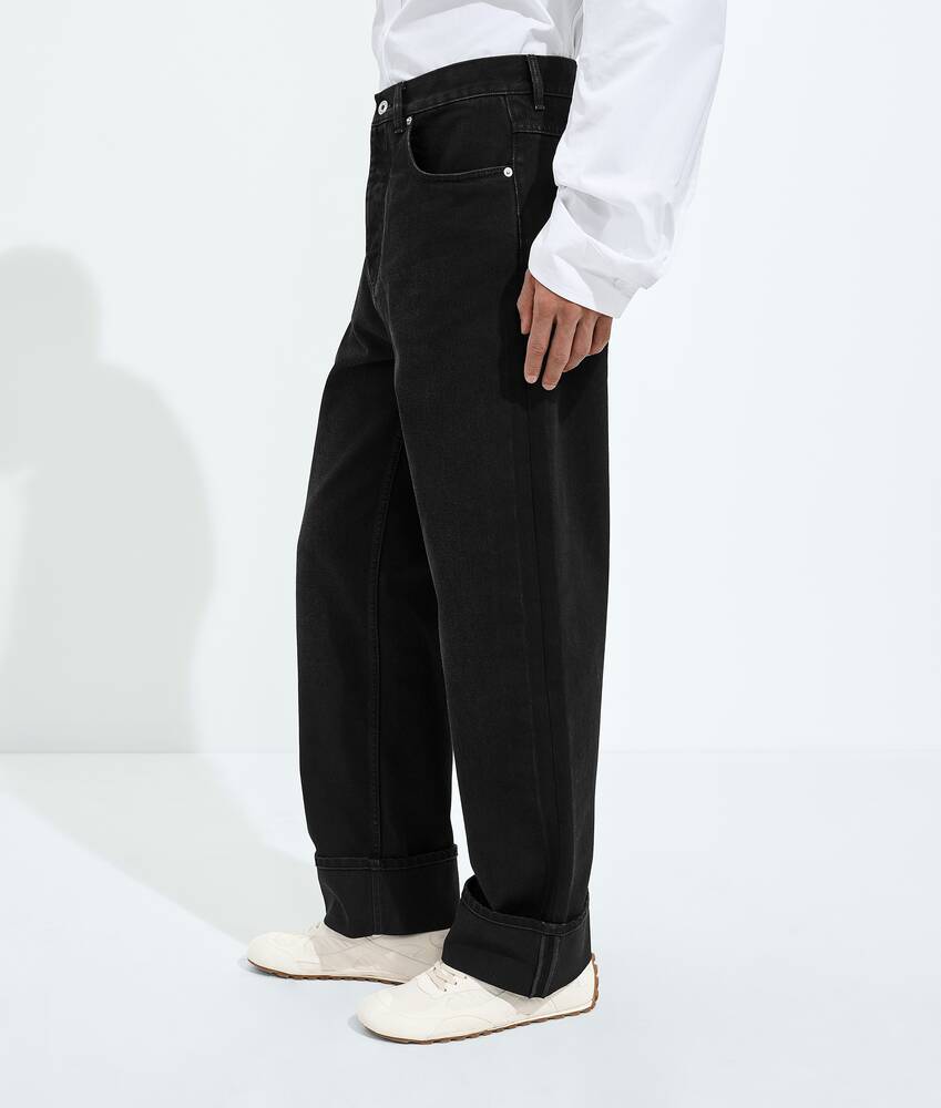 Display a large version of the product image 2 - Faded Black Turned-Up Jeans