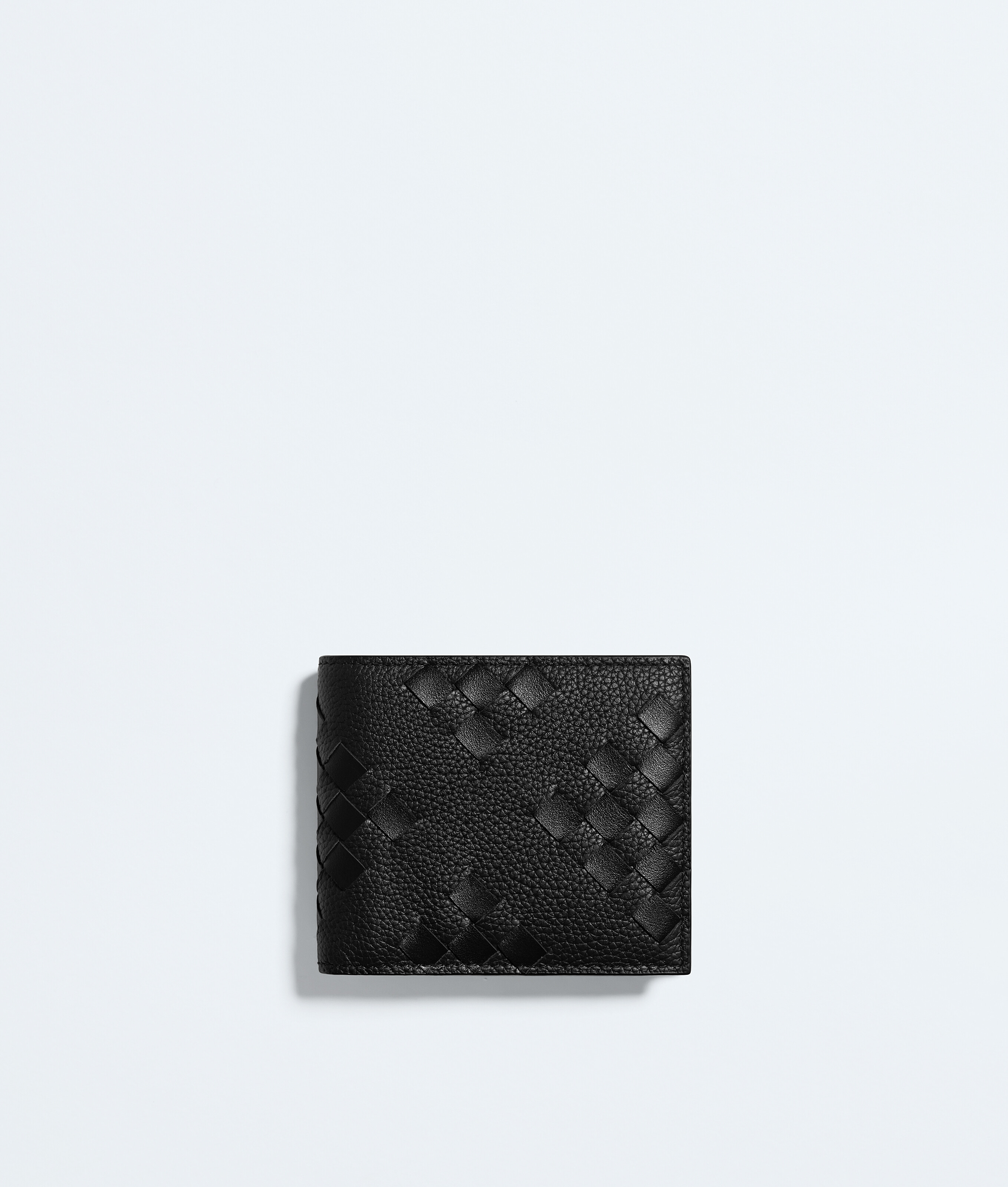 Bottega Veneta Black Intrecciato Bi-Fold Wallet With Coin Purse - Man - U