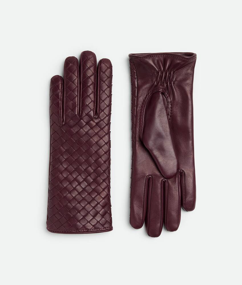 Display a large version of the product image 1 - Intrecciato Leather Gloves