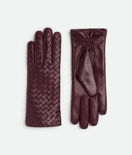 Display a large version of the product image 1 - Intrecciato Leather Gloves
