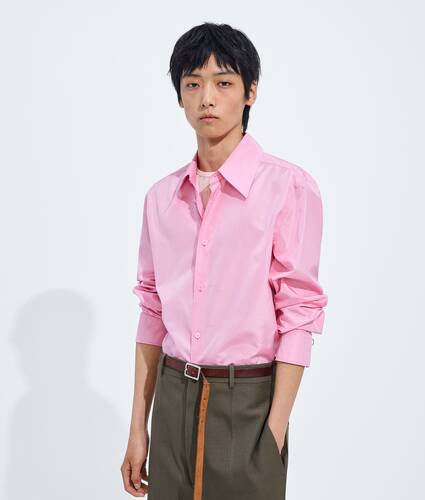 Men's Silk Taffeta Shirt in Gloss Bottega Veneta Greece EN - Image 1