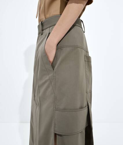Cotton and Silk Gabardine Skirt