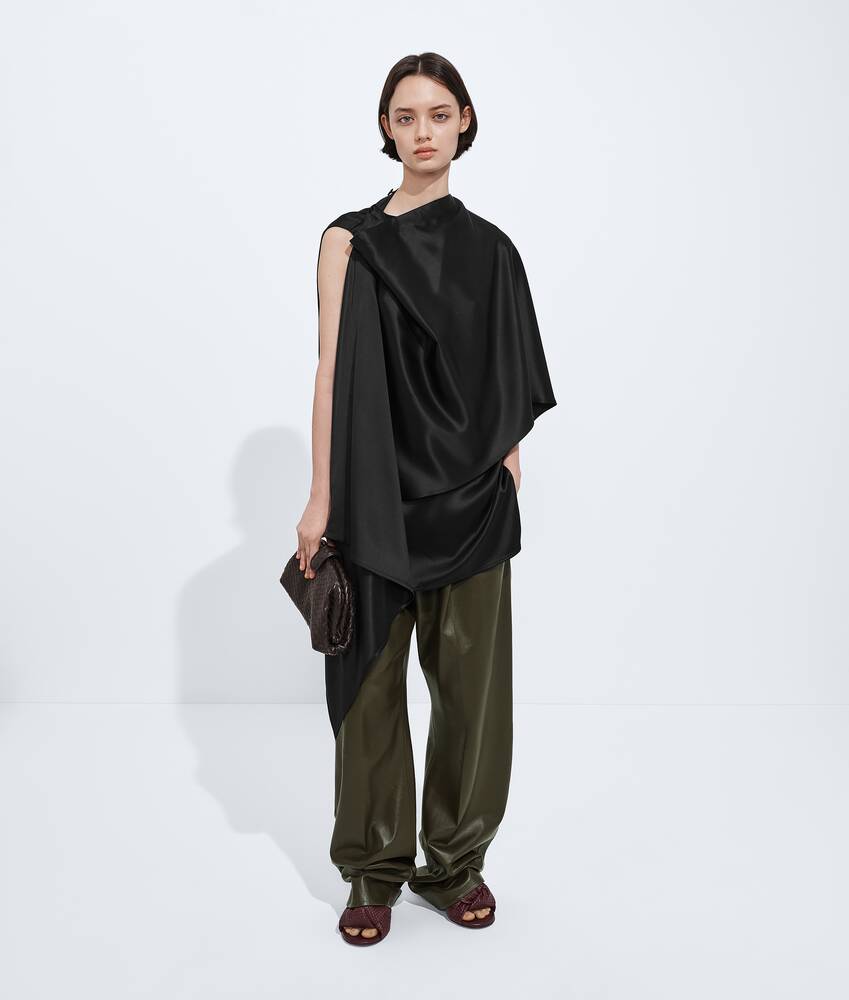 Women's Fluid Silk Satin Top  in Double black Bottega Veneta United Kingdom EN - Image 4