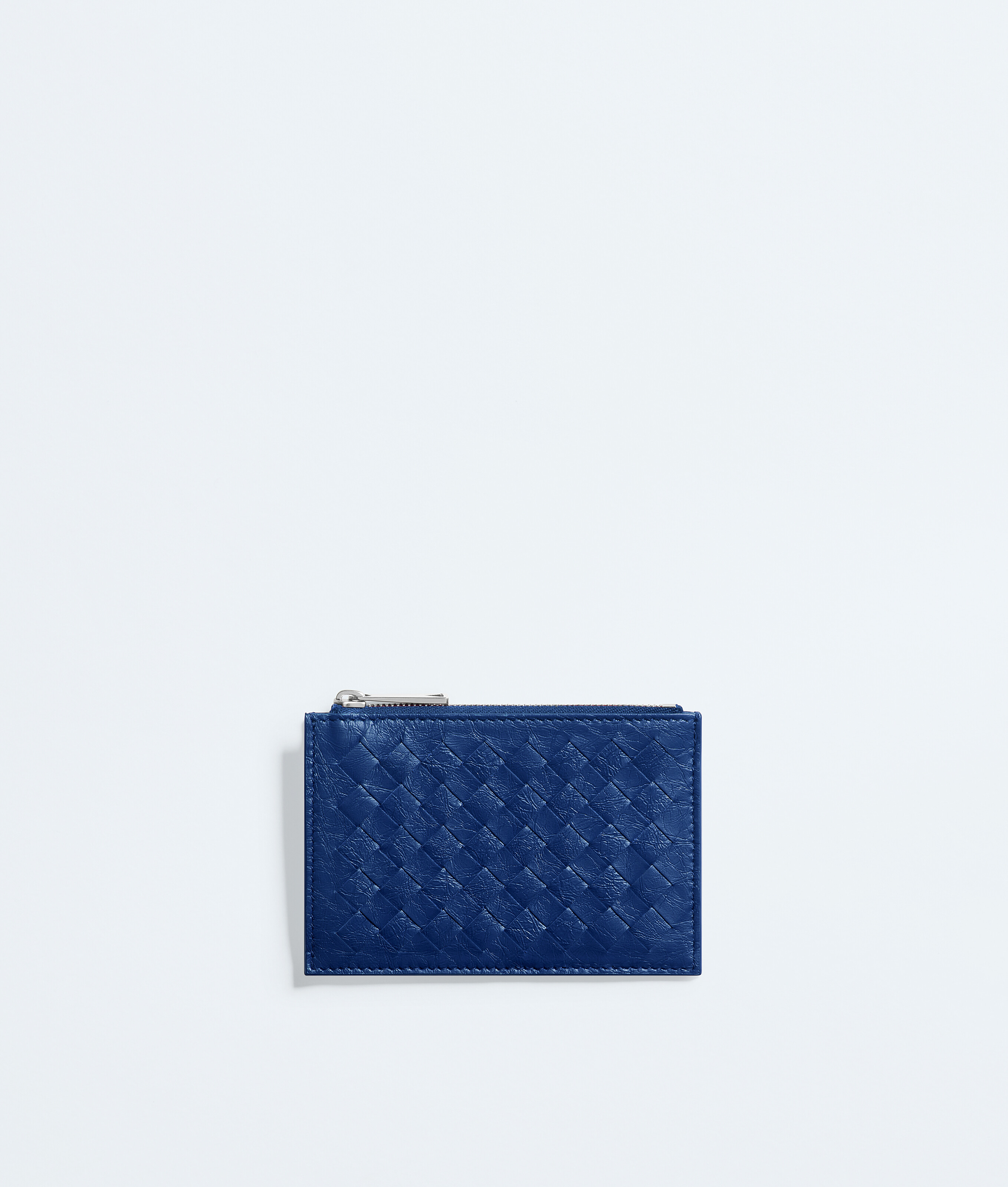 Men's Woven Mycelium Zipped Card Case  in Blue royal Bottega Veneta Luxembourg EN - Image 1