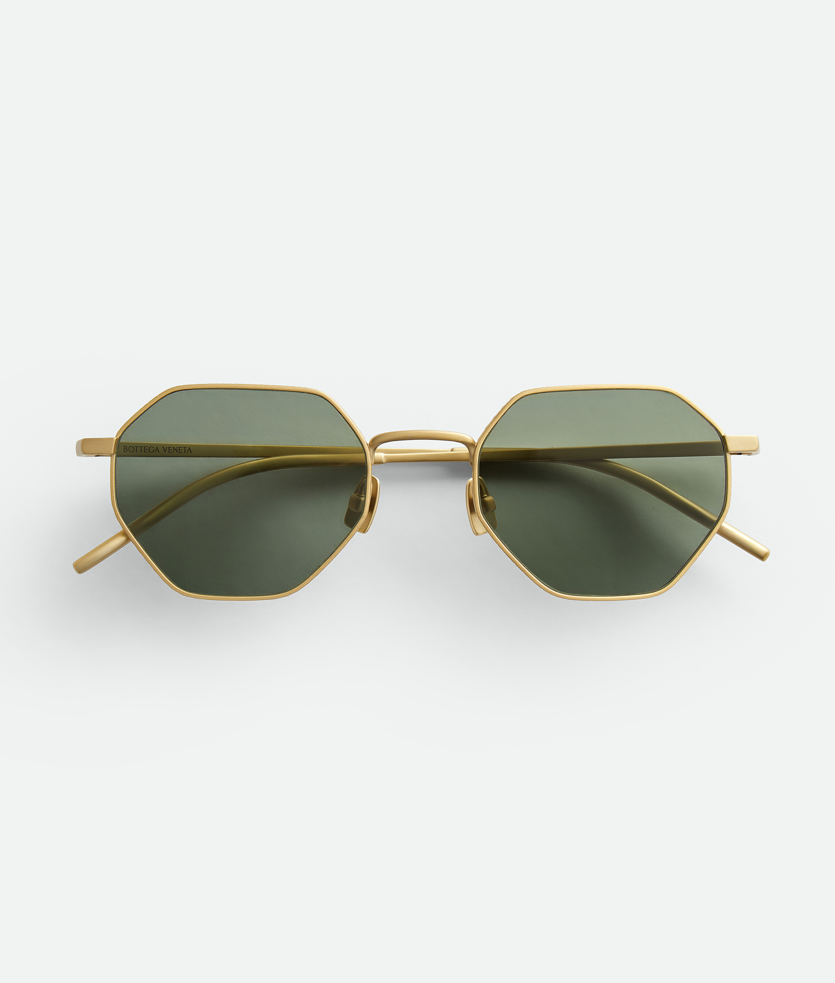 Bottega Veneta Intrecciato Geometrical Sunglasses-Gold - Man