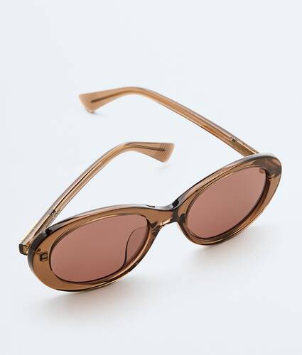 Classic Oval Sunglasses in Brown/brown Bottega Veneta Belgium EN - Image 3