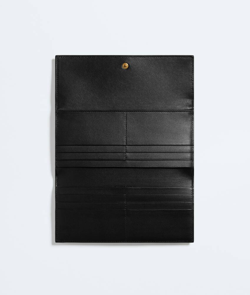 Portefeuille long &agrave; rabat Intrecciato Piccolo pour Femme en Black Bottega Veneta Canada FR - Image 2