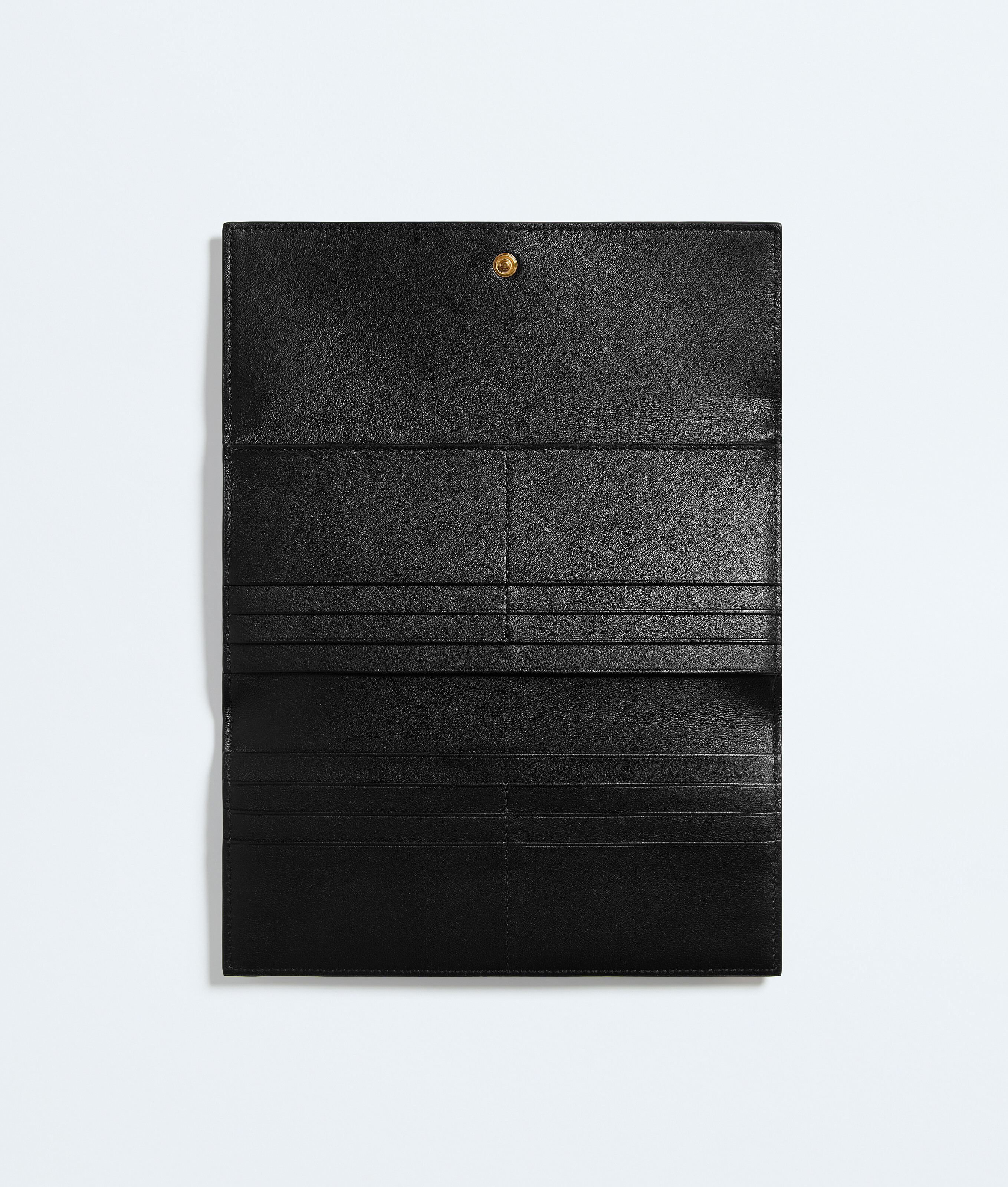 Women's Intrecciato Piccolo Long Wallet with Flap in Black Bottega Veneta Luxembourg EN - Image 2
